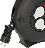 Brennenstuhl Vario Line 2 USB IQ Hızlı Şarj Özellikli 3 Soketli Kaçak ve Ani Isınma Sigorta Şalterli 10 M. Makaralı Kablo