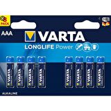 Varta Longlife Power Alkalin 8'li Blister İnce Pil AAA