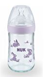 Nuk Nature Sense Sıcaklık Göstergeli Cam Biberon 240ml Mor