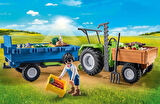Playmobil Country 71249 Römorklu Traktör, Taşıma Kutuları Dahil, Organik Çiftlik İçin Yeşil Traktör, 4 Yaşından Büyük Çocuklar İçin Sürdürülebilir Oyuncak