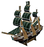 Revell 3D Puzzle 00115 Korsan Gemisi, Kafatası bayrağı ile Yelkenli Gemisi 3D Dünyayı Keşfet
