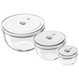 ZWILLING Fresh&Save BOWLS Vacuum Bowl Set S/M/L 6-parça Cam Şeffaf-Beyaz - 1031016