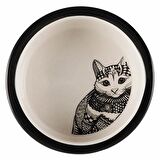 Trixie Kedi Seramik Mama Su Kabı, Beyaz/Siyah