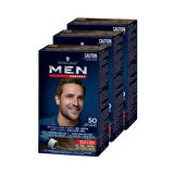 Schwarzkopf Men Perfect Erkek Saç Boyası 50 - Açık Kahve 3 Adet