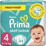 Prima Aktif Bebe 4 Numara Maxi 2x54'lü Bel Bantlı Bez