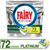 Fairy Platinum Limon Kokulu 72 Yıkama Tablet Bulaşık Makinesi Deterjanı 72 Adet 