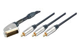 Digitus AK-AV 539 1.5 Mt SCART to 3xRCA 1 Video 2 Ses Erkek-Erkek Ferrite Filtre Yüksek Kaliteli Kablo