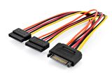 DIGITUS AK-430405-003-M 15E SATA=>2*15D SATA KABLO