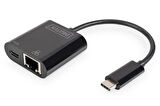 Digitus DN-3027 USB Type C to RJ45 Gigabit 1 Port PD USB Ethernet Adaptörü