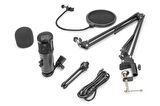 Mikrofon standı ve diğer aksesuarlar ile Plug & Play (Tak ve Kullan) USB kayıt mikrofonu
