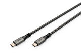 Digitus USB 4.0 Tip C Bağlantı Kablosu (USB 4 Bağlantı Kablosu, Tip C  Tip C, Alüminyum PP Örgülü, 4K@60Hz (ULtra HD), PD3.0, 20Gbits/s, 3 metre, siyah TdrTR