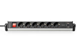 Ofis için 6 prizli çoklu priz, 3 adet USB 2xUSB-A +1xUSB A, açma/kapama şalteri, alüminyum gövde