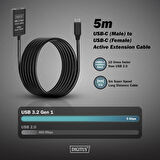 Aktif USB-C uzatma kablosu, 5m 5G, USB 3.2 Gen1, USB-C - USB-C (M/F)