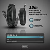 Aktif USB-C uzatma kablosu, 10m 5G, USB 3.2 Gen1, USB-C - USB-C (M/F)