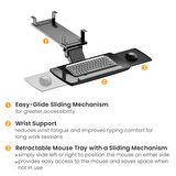 Masa Altı Çekilebilir Ayarlanabilir Ergonomik Klavye Rafı