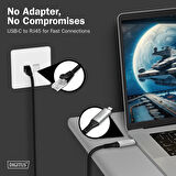 USB-C - RJ45 CAT 6A S/FTP kablosu, 1 Gbit/s, 2 Metre USB 3.2 Gen1, LSZH kılıf