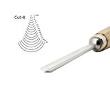 Kirschen Düz Oluklu Ağız Oyma Iskarpelası Kısa Cut8 - 6mm