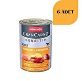 Animonda Gran Carno Sensitiv Patatesli Ve Hindili Yetişkin Köpek Konservesi 400 Gr x 6 Adet