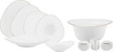 Karaca Fine Pearl Tristan 62 Parça 12 Kişilik Yemek Takımı Gold