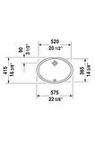Duravit Dune Tezgahaltı Lavabo 52 X 36,5 cm, Alpin Beyaz 0481570000