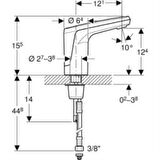 Geberit 116.133.21.1 Type 80 Fotoselli Lavabo Bataryası Tek Su Girişli, Krom, Elektrikli