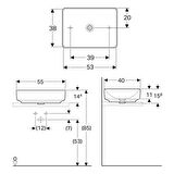 Geberit VariForm Çanak Lavabo Dikdörtgen 55 cm 500.779.01.2