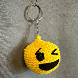 Uretti - Tuğba 9352 3517 El Yapımı Örgü Göz Kırpan Emoji Model Anahtarlık