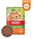 Mera Pouch Tahılsız Tavuklu Yetişkin Kedi Konservesi 85 gr x 12 adet