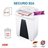 HSM SECURIO B24 - 5,8mm Evrak İmha Makinesi / Kağıt Kırpma Makinesi - CD İmha Makinesi - 35lt 