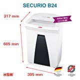 HSM SECURIO B24 - Çapraz/konfeti kesim 4,5x30mm Evrak İmha Makinesi / Kağıt Kırpma Makinesi - CD İmha Makinesi - 35lt 