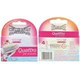 Wilkinson Sword Quattro 4 Bıçaklı Kadın Tıraş Bıçağı 3 Yedek Başlık