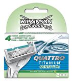 Quattro Titanium Sensitive 10'lu Tek Bıçaklı Tüm Cilt Tipleri İçin Bıçak Yedeği