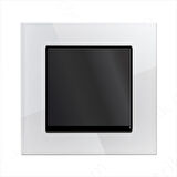 Asyagrup Ovivo Prime Elements Akrilik Cam Beyaz - Siyah Anahtar - Çerçeve Dahil