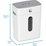 HP OneShred 8CC Evrak İmha Makinesi / Kağıt Kırpma Makinesi - Çapraz/konfeti kesim -5mm x 18mm-15lt