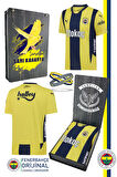 Fenerbahçe Orijinal Lisanslı 2024 Yeni Sezon Sarı Lacivert Çubuklu Forma + Bileklik Set H