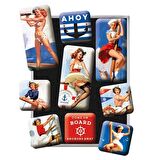 Nostalgic Art Pin Up Ahoy Magnet Set 9 Parça