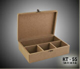 Ham Ahşap-boyanabilir-4 Bölmeli-klipsli-takı-makyaj-aksesuar-dekoratif Çok Amaçlı Organizer Kutu