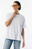 Kadın %100 Organik Pamuklu Kalın Dokulu Oversize Fit Yuvarlak Yakalı T-shirt KADIN-OVERSIZE-T-SHIRT