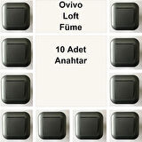 Asyagrup Ovivo Loft Füme Anahtar - 10 Adet - Çerçeve Dahil