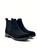Goldstep 1233 Kadın Lastiklı Kısa Siyah Süet Günlük Bot&Bootie