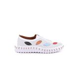 Venüs 2010720 Kadın Hakiki Deri Lastikli Yaprak Desen Casual Ayakkabı