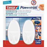 Tesa Askı İz Bırakmadan Sökülebilir Büyük Oval Beyaz Powerstrıps 58013
