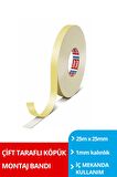 Çift Taraflı Köpük Bant, Genel Amaçlı, 25m x 25mm