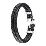 Zippo Two Layer Leather Claps Bracelet 20Cm