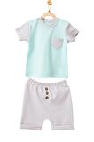 Andywawa Erkek Bebek Mint Rengi Cepli Alt Üst Şort Takım AC21772R