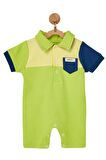 Andywawa Erkek Bebek Polo Yaka Cep Detaylı Yeşil Tulum AC22528