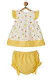 Andywawa Kız Bebek Meyve Motifli Sarı Elbise Takım AC22733