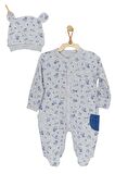 Andywawa Erkek Bebek Gri Desenli Tulum Takımı Romper Set AC22148Rep