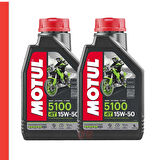Motul 5100 15W-50 4T 1L Motosiklet Motor Yağı Güncel Ürün 2 Adet