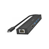 HAMA USB-C-Hub, 6 Ports, 3x USB-A, USB-C, HDMI™, LAN / Ethernet